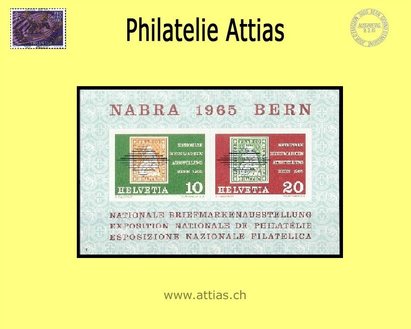 CH 1965 W43 (Bl.20) Block NABRA Bern  Postfrisch