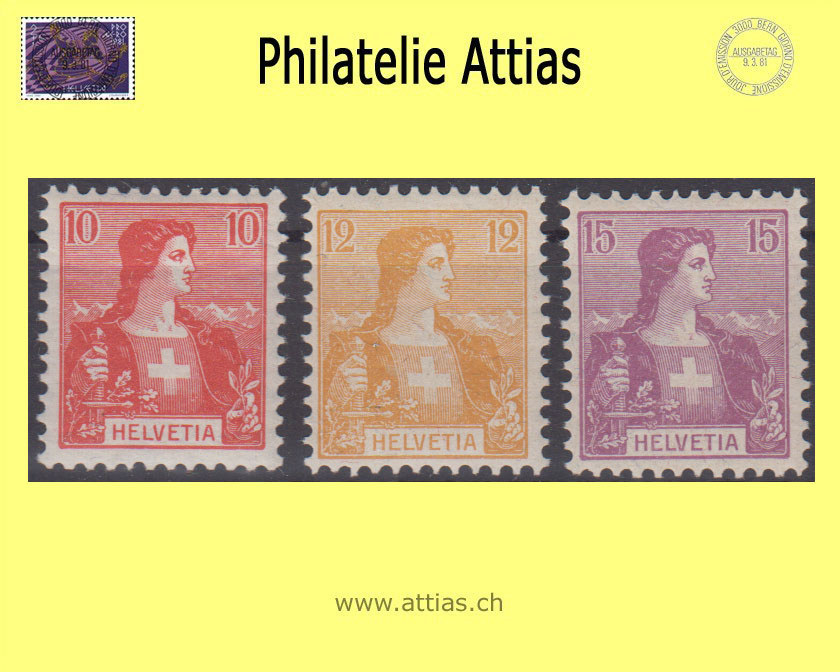 CH 1907 104-06 - Helvetia Brustbild I, Satz Postfrisch