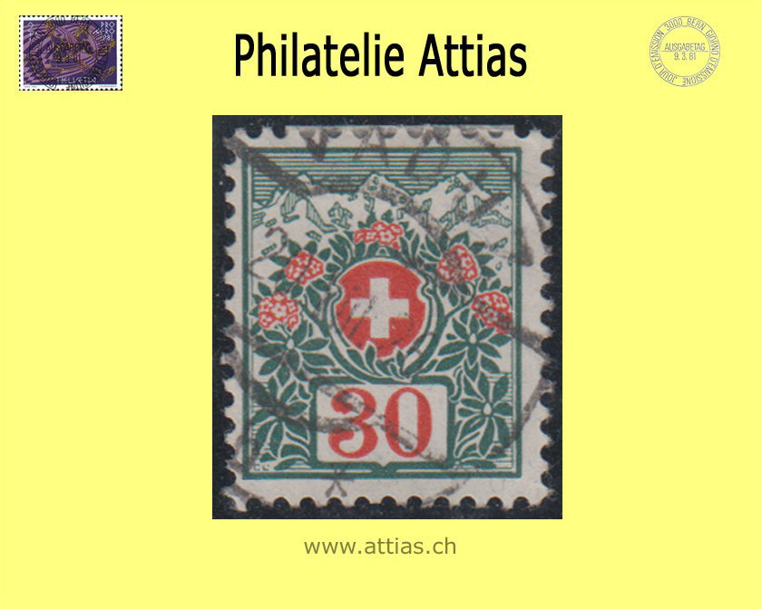 CH 1910 Postage due 36, 30 Rp. cancelled 20.XII.26 VADUZ