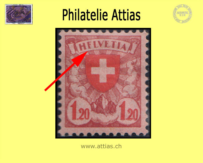 CH 1924 164.2.01b Wappen 120 Rp. - "HFLVETIA" ungebraucht (1)