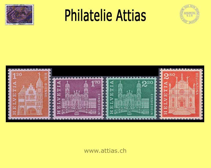 CH 1963 391RM-394RM Buildings Supl.Values RS Set  MNH (with No)
