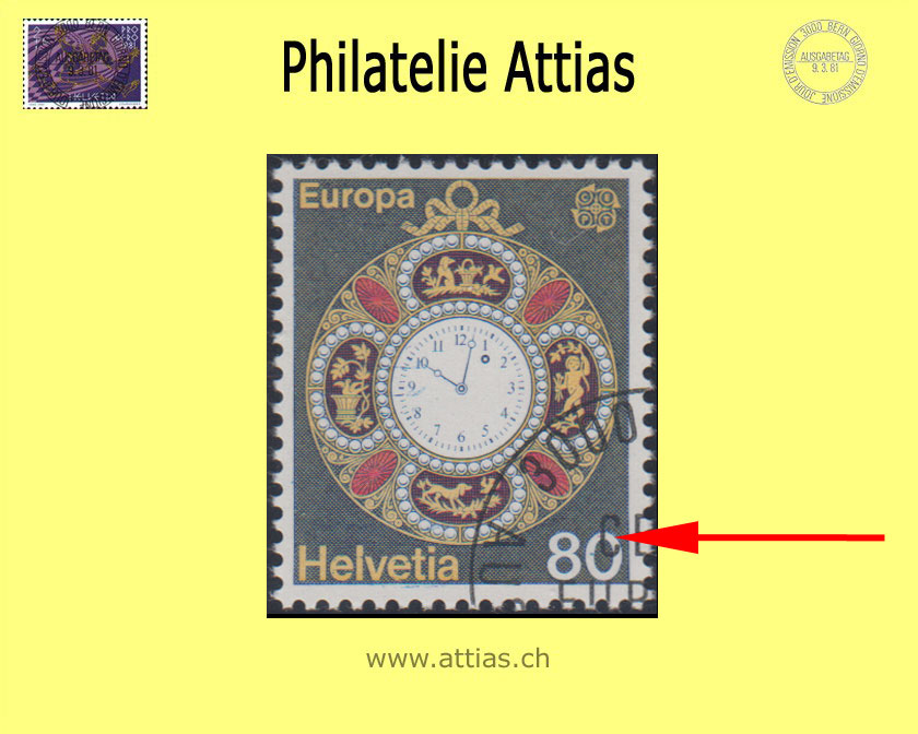 CH 1976 577.2.01b Antike Taschenuhr - roter Punkt gestempelt (1)
