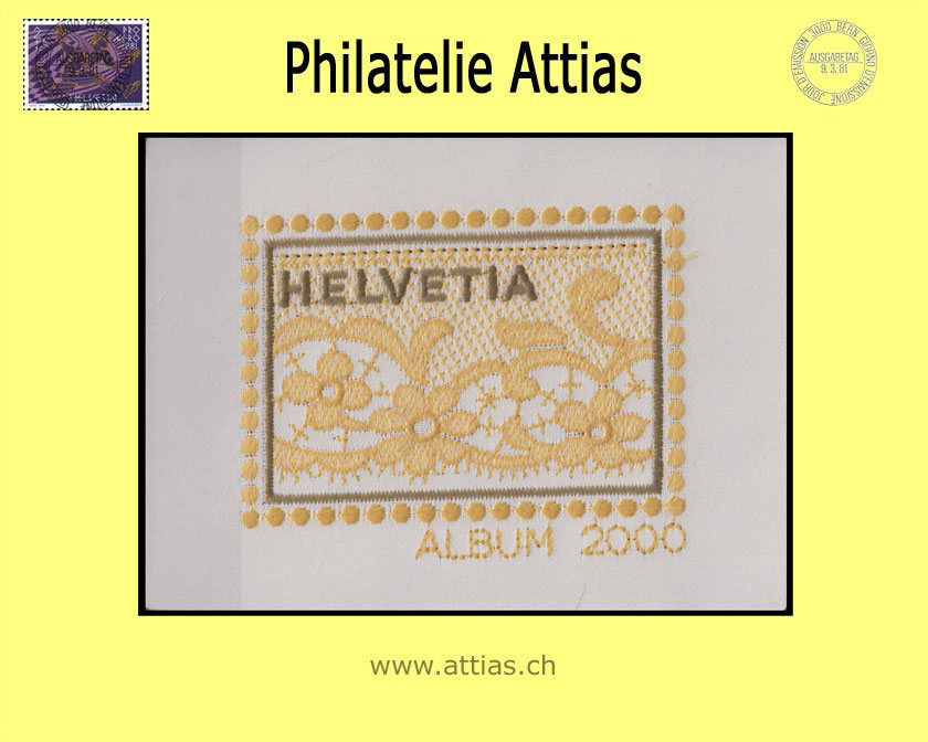 CH 2000 Vignette aus Jahresalbum Post - St.Galler Stickerei