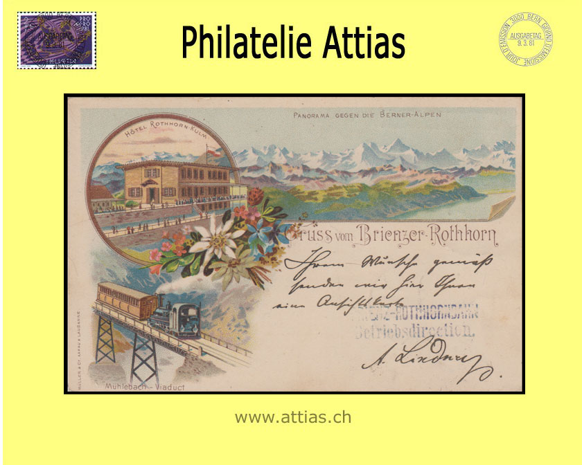 PC Brienzer Rothorn BE color-litho Gruss vom (1898)