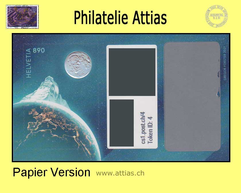 CH 2021 Swiss Crypto Stamps 1.0 Token ID 4, Säntis, Einzelwert  Postfrisch und NFT unbenutzt