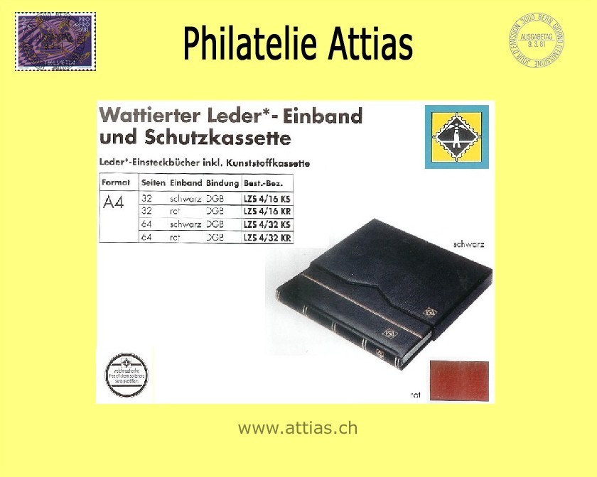 LT PREMIUM S32 SET Leder-Einsteckalbum 32 S. inkl. Kas. schwarz