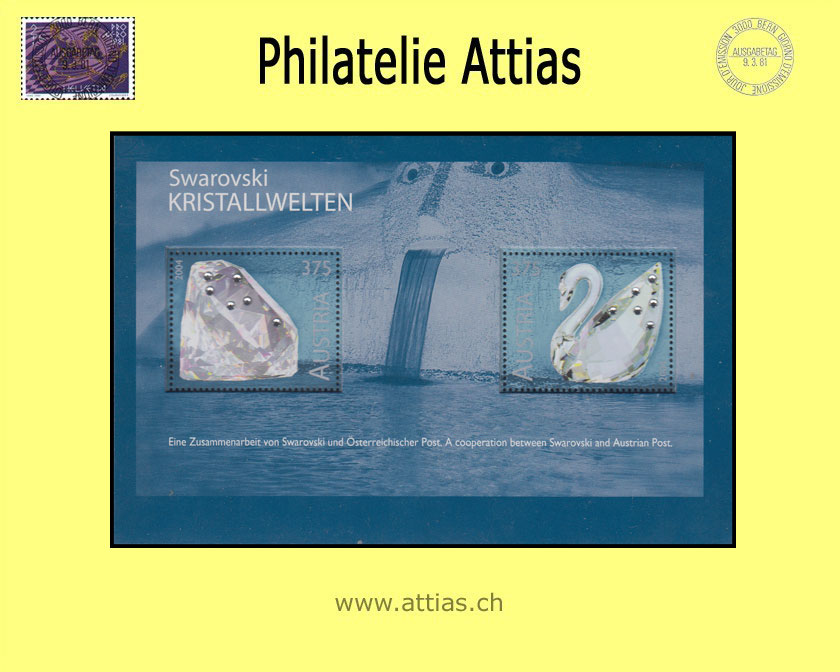 AT 2004 Swarovski Bloc KRISTALLWELTEN MNH