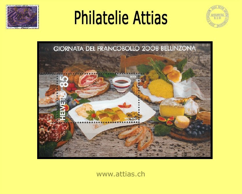 CH 2008 1290 (Bl.43) Block Bellinzona  Postfrisch