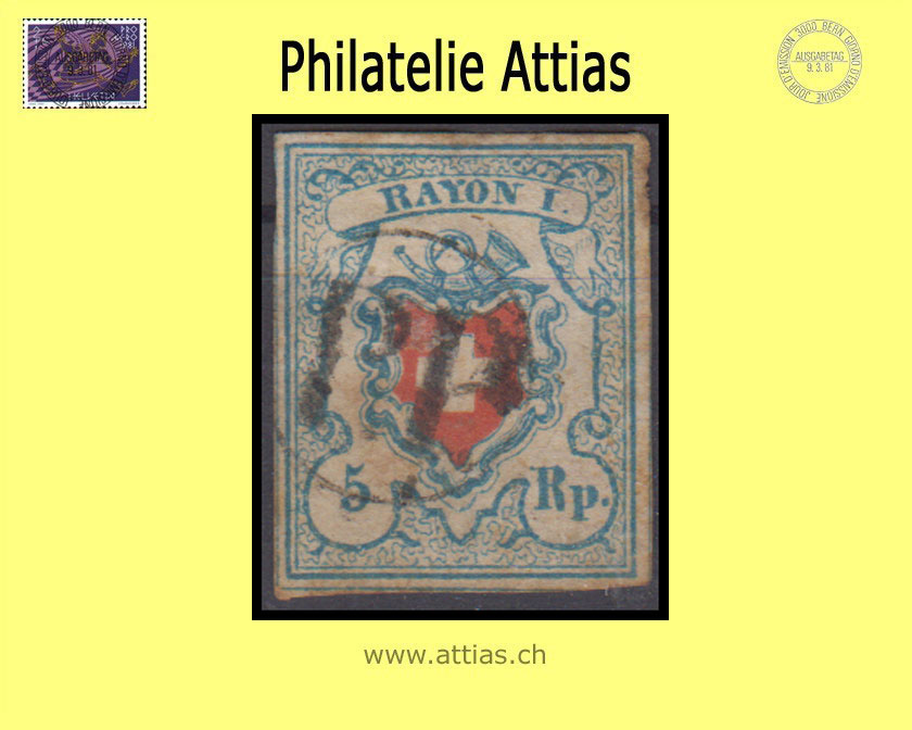 CH 1851 Rayon I 17II - Type 17 - C1-RO - mit schwarzem PP