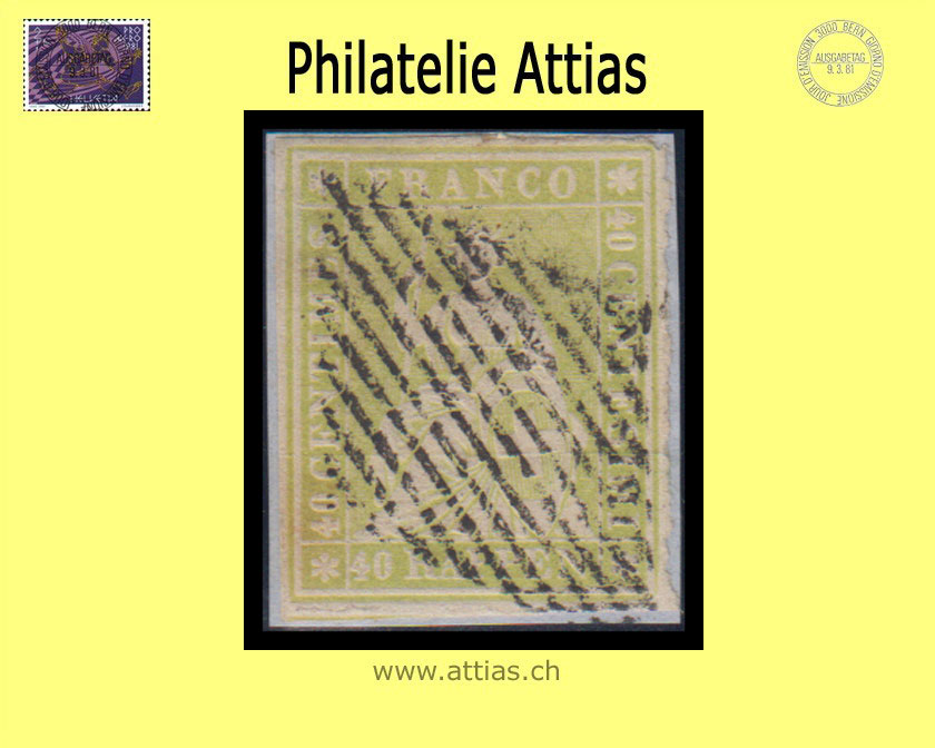 CH 1854-62 Strubel 26Aa-A1 40 Rp. mit schwarzer Raute