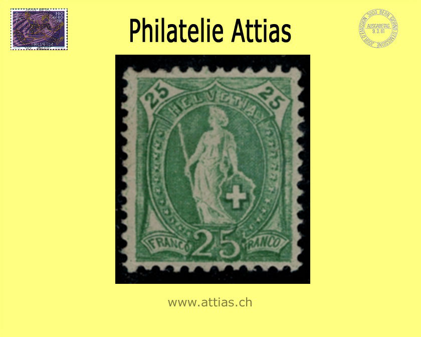 CH 1882 Stehende Helvetia 67A (59XA) 25 Rp. <b>ungebraucht</b>