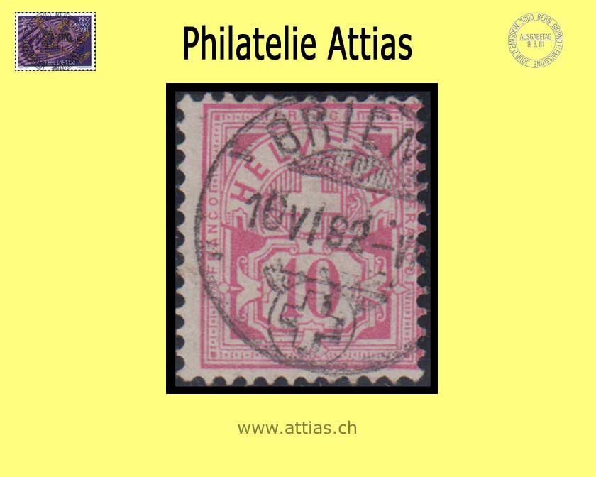 CH 1882 Ziffermuster weisses Pap. 55a (47) gestempelt Brienz