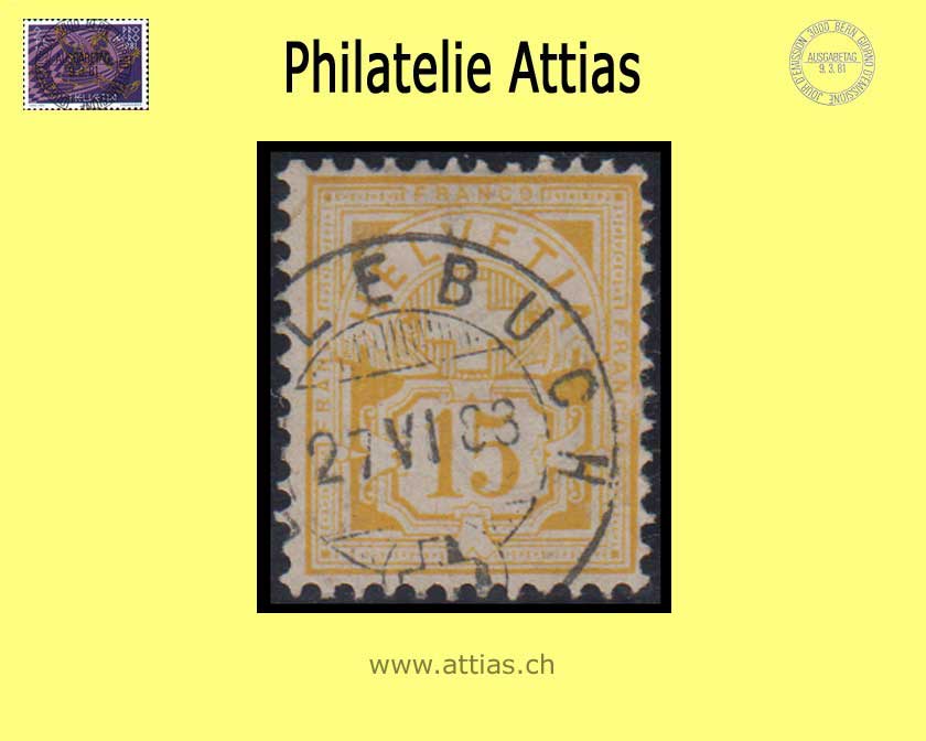 CH 1882 Ziffermuster weisses Pap. 57a (49) gestempelt Entlebuch