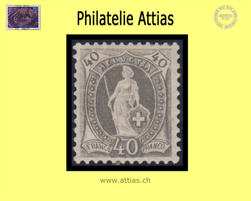 CH 1891 Stehende Helvetia 69C (61XC) 40 Rp. <b>ungebraucht</b>