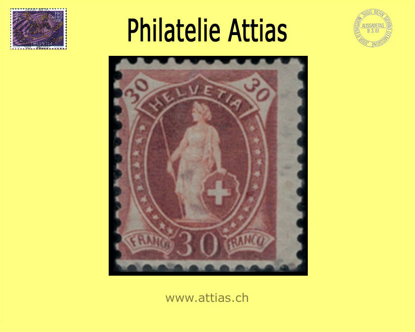 CH 1894 Stehende Helvetia 68D (60YC) 30 Rp. <b>ungebraucht</b>