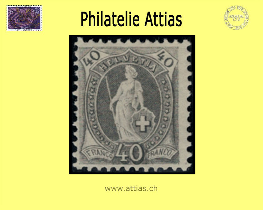 CH 1894 Stehende Helvetia 69D (61YC) 40 Rp. <b>ungebraucht</b>