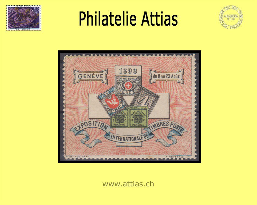 CH 1896 Vignette Exposition Internationale de Timbres-Poste Genève
