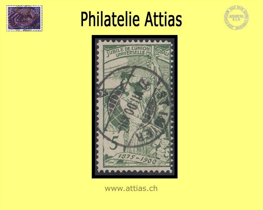 CH 1900 77A UPU 5 Rp. grün gestempelt St-Imier BE