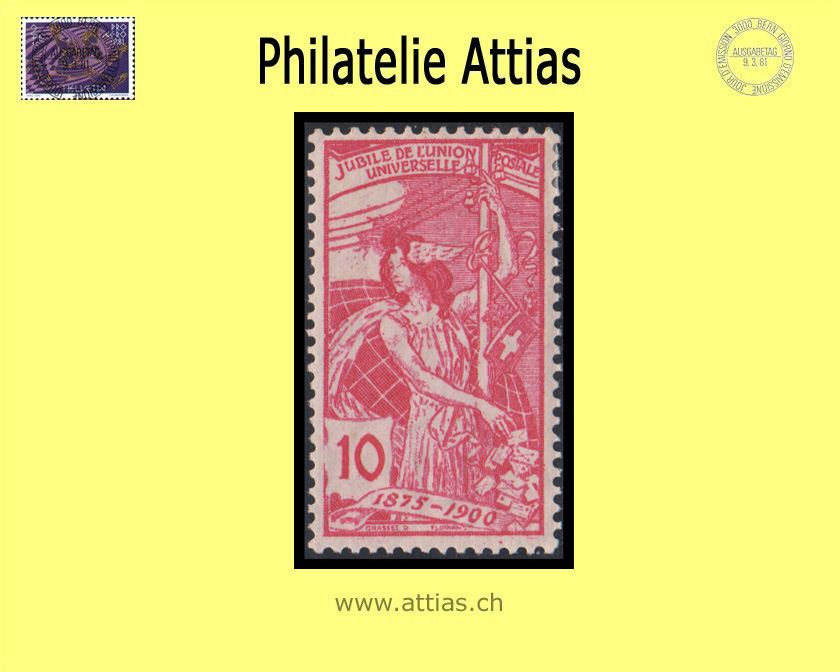 CH 1900 78B UPU 10 Rp. anilinrosa  ungebraucht