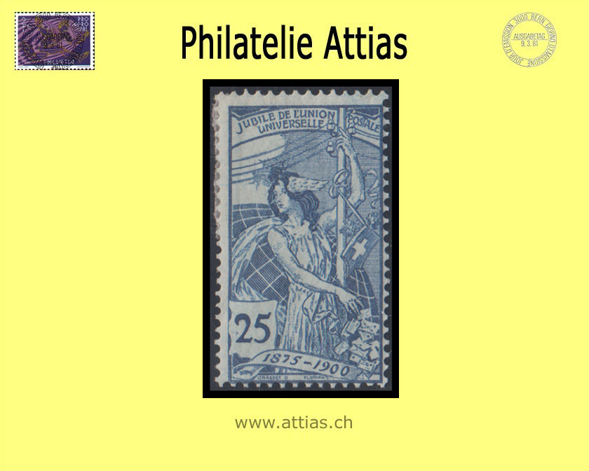 CH 1900 79B UPU 25 Rp. blau, Type 2  ungebraucht