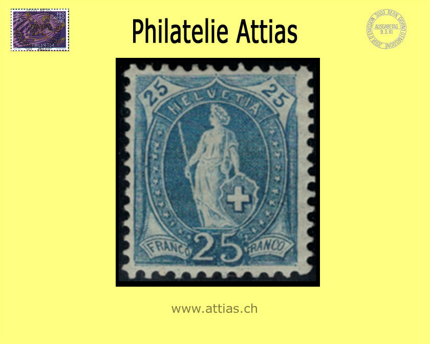 CH 1900 Stehende Helvetia 73E (67D) 25 Rp. <b>ungebraucht</b>