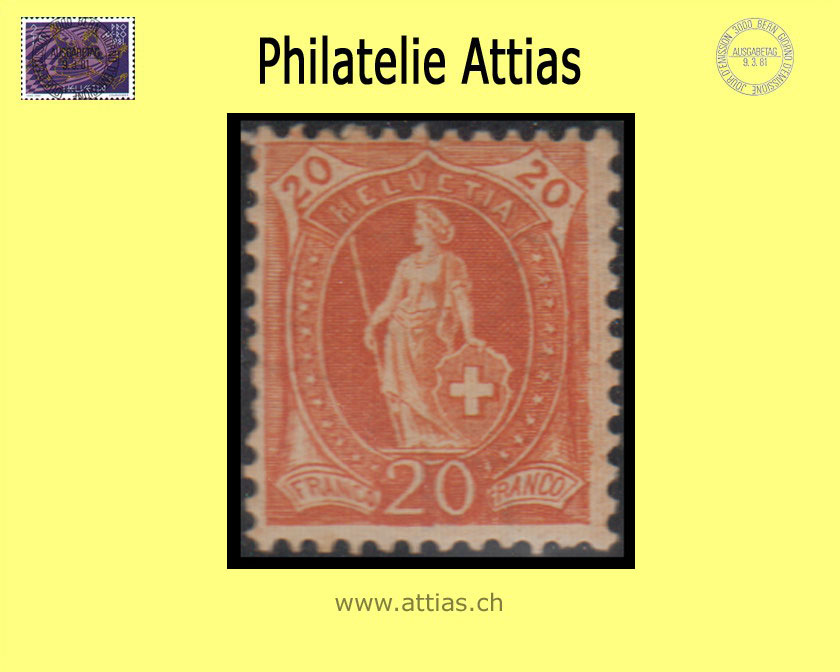 CH 1905 Stehende Helvetia 86A (74C) 20 Rp. <b>ungebraucht</b>