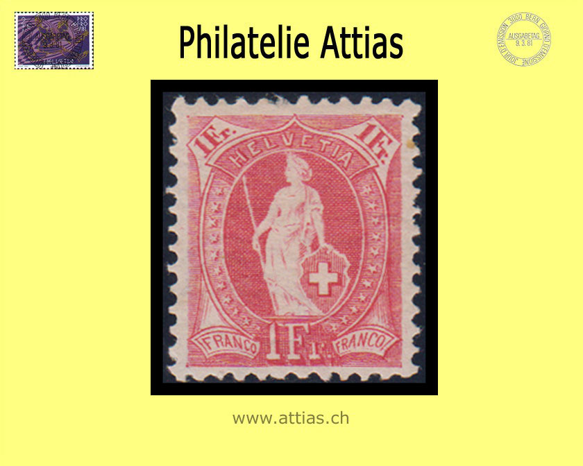 CH 1907 Stehende Helvetia 91C (79D) 1 Fr. <b>ungebraucht</b>