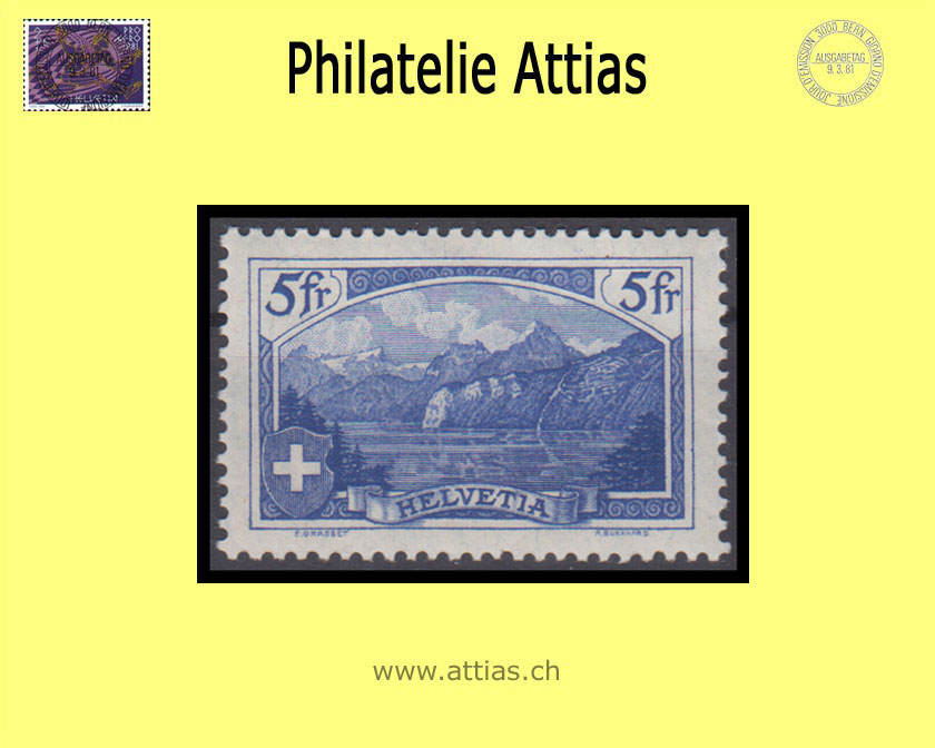 CH 1914 130I (122y) Rütli ultramarin 5 Fr Postfrisch