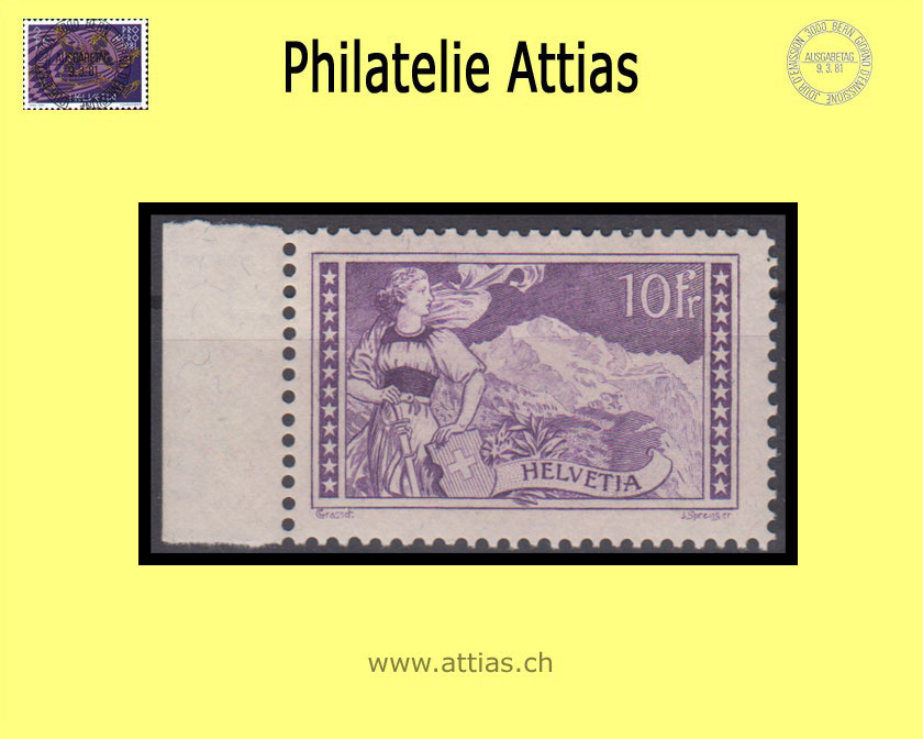 CH 1914 131 (123) Jungfrau dunkellila 10 Fr Postfrisch