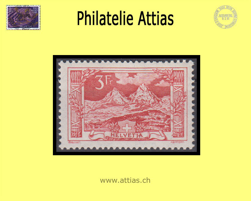 CH 1918 142 (142) Mythen rot 3 Fr Postfrisch