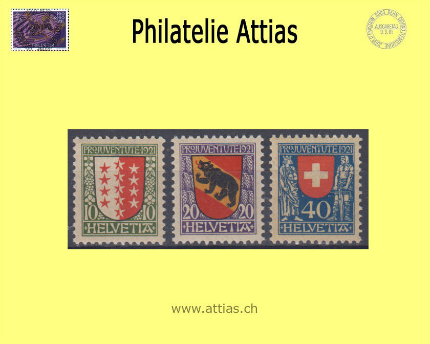 CH 1921 J18-J20 Pro Juventute Set  MNH