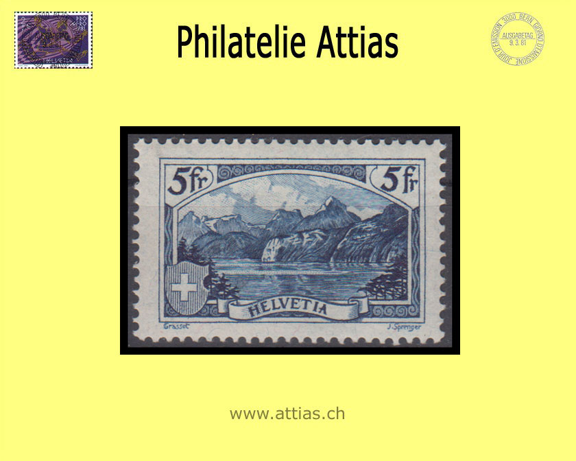 CH 1928 178 (227) Rütli blau 5 Fr Postfrisch