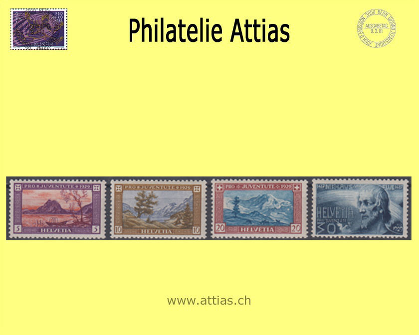 CH 1929 J49-J52 Pro Juventute Set  MNH