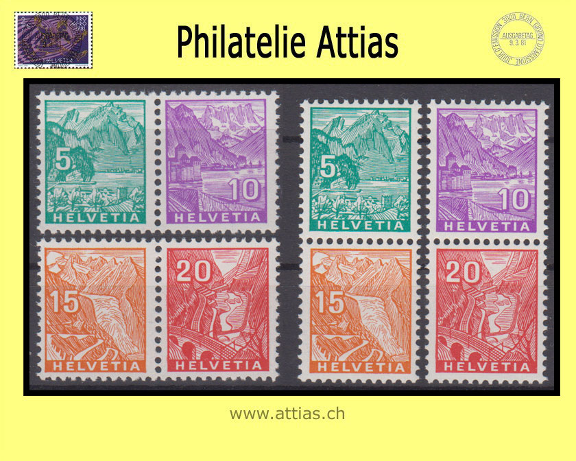 CH 1934 Z19-Z22 NABA 1934 zusammenhängende Werte aus Block  Postfrisch