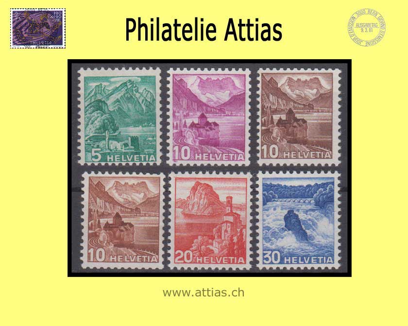CH 1936-42 202yRM/207yRM neue Landschaftsbilder RM Satz Postfrisch (mit Nr)