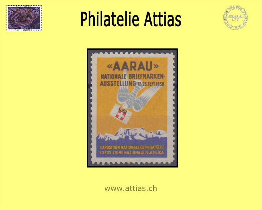 CH 1938 vignette AARAU - National Stamp Exhibition (*)