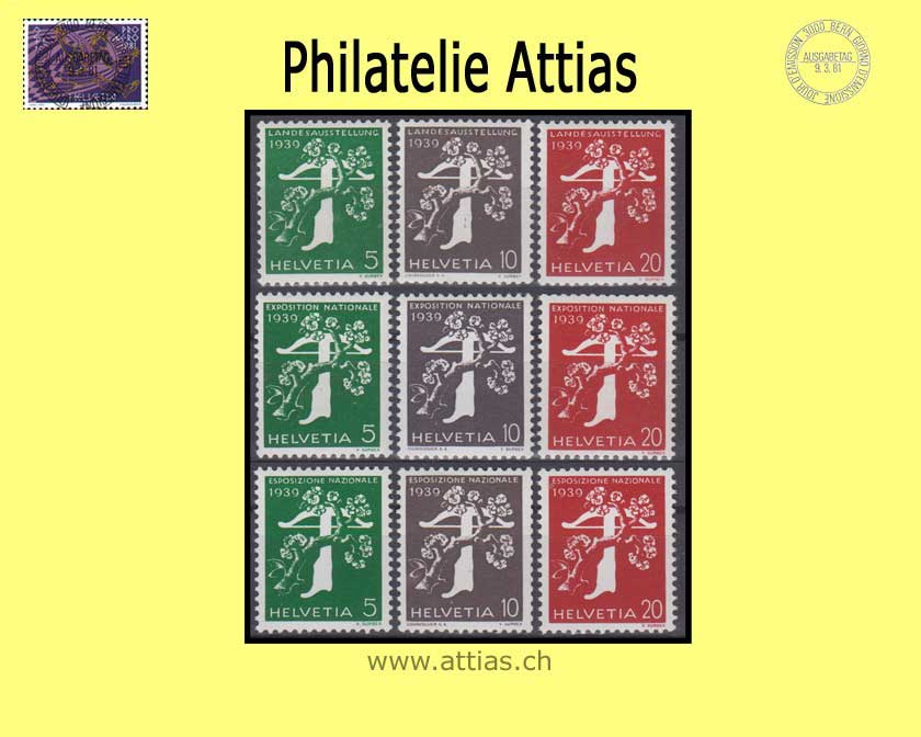 CH 1939 228/238yRM Landesausstellung Zürich II RM Satz Postfrisch (mit Nr)