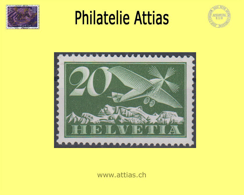 CH 1940 F4y Pro Aero 20 Rp Papieränderung glattes Papier  Postfrisch