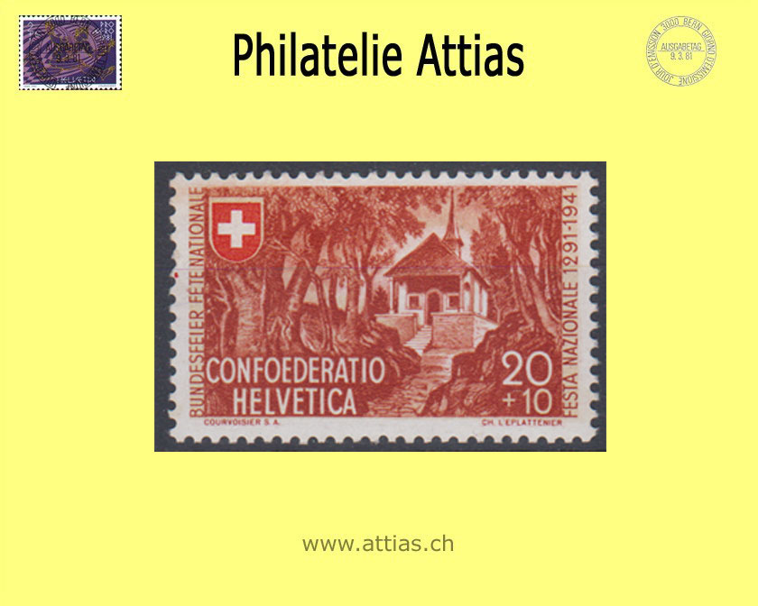 CH 1941 B14c Pro Patria changed color  MNH