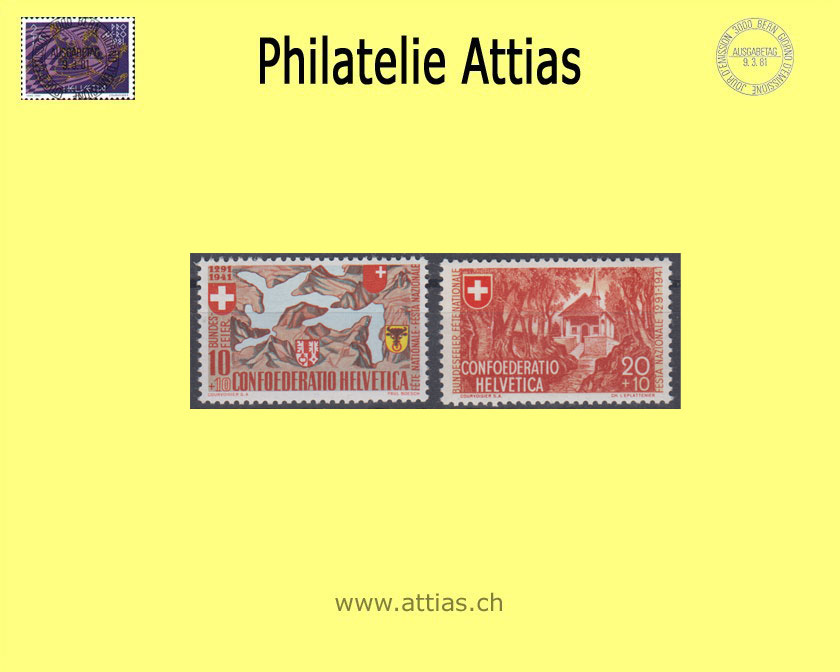 CH 1941 B13-B14 Pro Patria Set  MNH