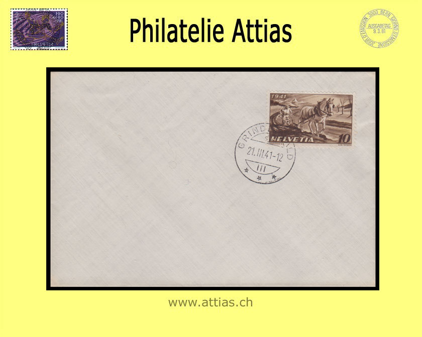 CH 1941 FDC Nat. Anbauwerk ohne Adresse