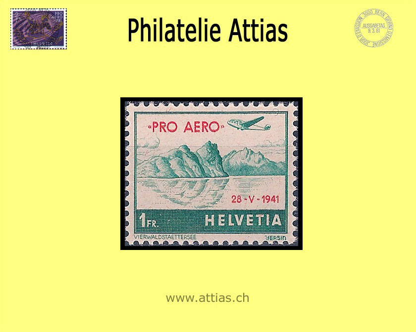 CH 1941 Pro Aero F35 Vierwaldstättersee MNH