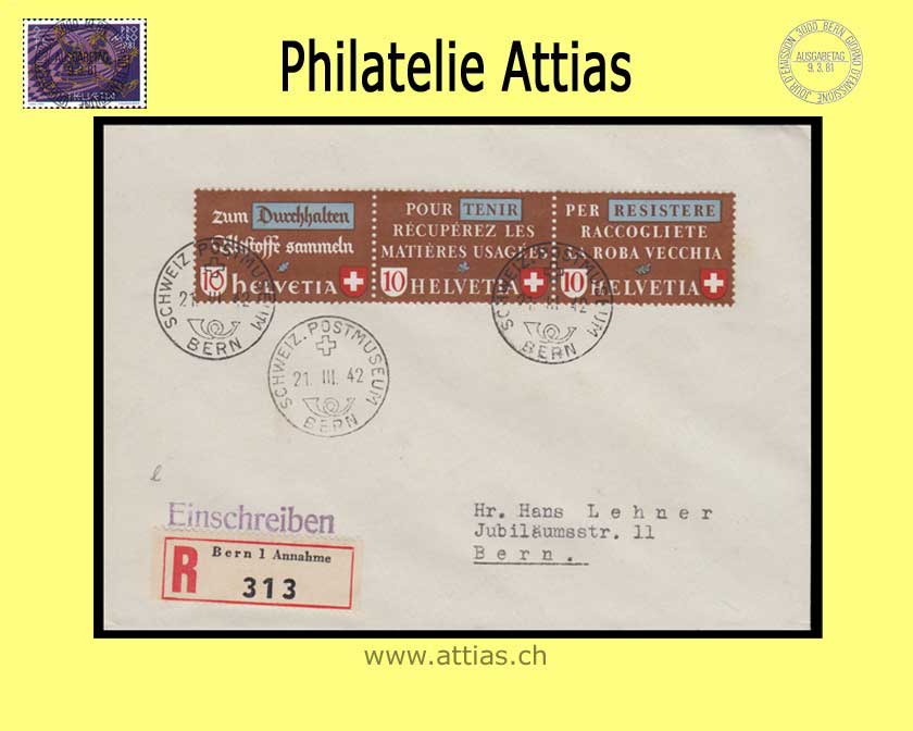 CH 1942 Z35a Altstoffverwertung FDC mit Adresse