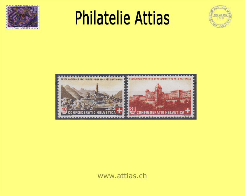 CH 1943 B20-B21 Pro Patria Satz Postfrisch