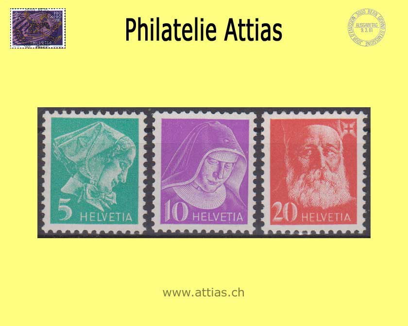 CH 1943 PFH 14By-16By Krankenpflegerinnen und Bildnis Henry Dunants, glatt, ohne Kontroll-Nr, Satz Postfrisch