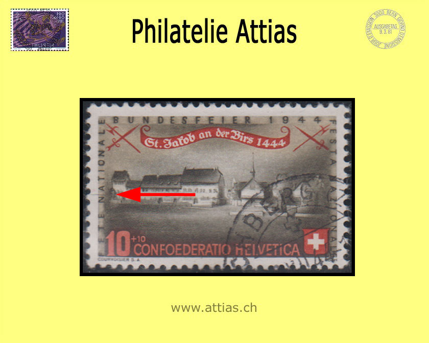 CH 1944 B23 Pro Patria - Strich bei N gestempelt (1)