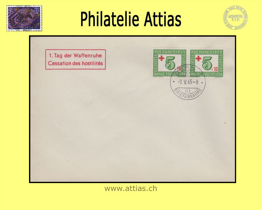 CH 1945 FDC W24 - Schweiz. Rotes Kreuz o.Adr.