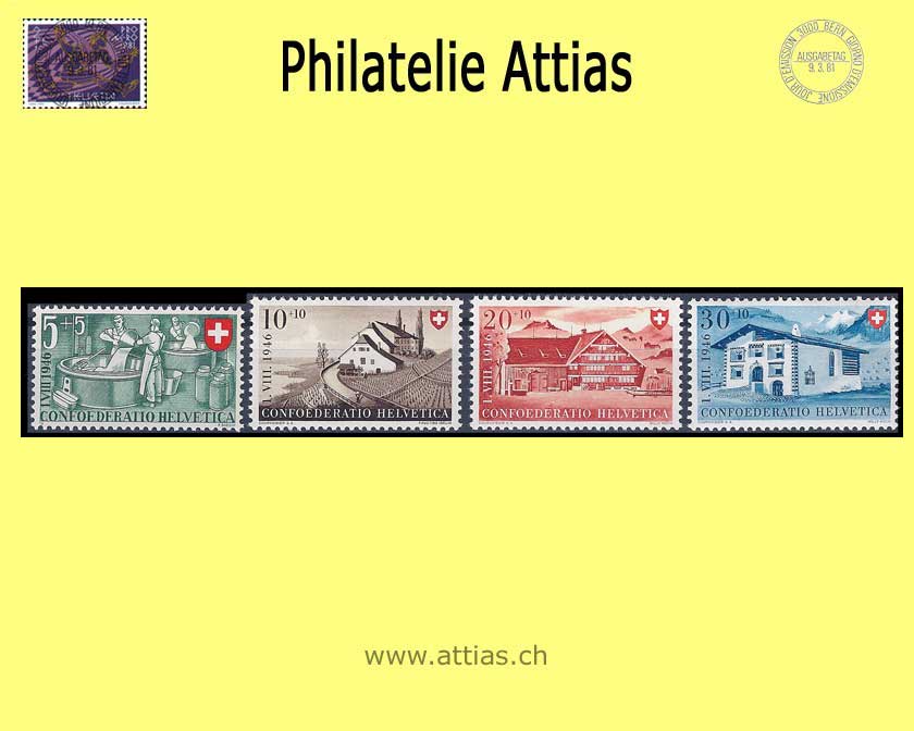 CH 1946 B30-B33 Pro Patria Set  MNH