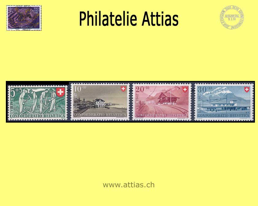 CH 1947 B34-B37 Pro Patria Set  MNH