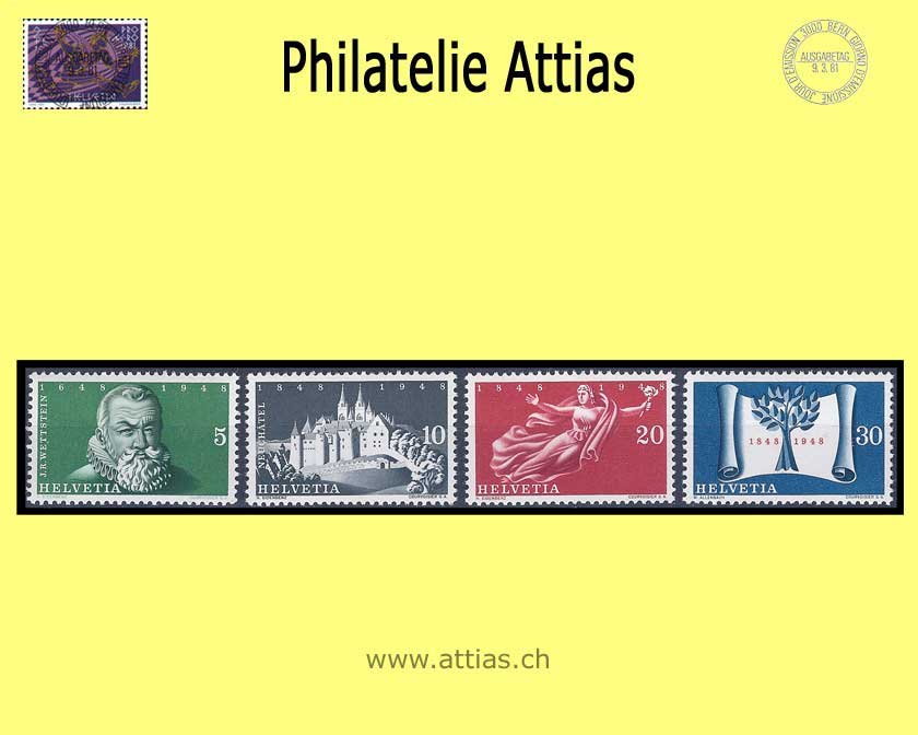 CH 1948 281-284 100 J. schweiz. Bundesstaat,  Postfrisch